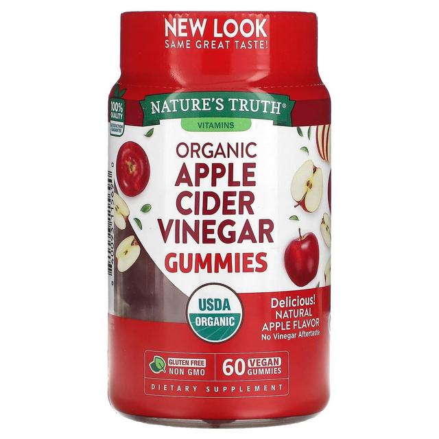 Nature's Truth, Organic Apple Cider Vinegar, Natural Apple, 60 Vegan Gummies on Productcaster.