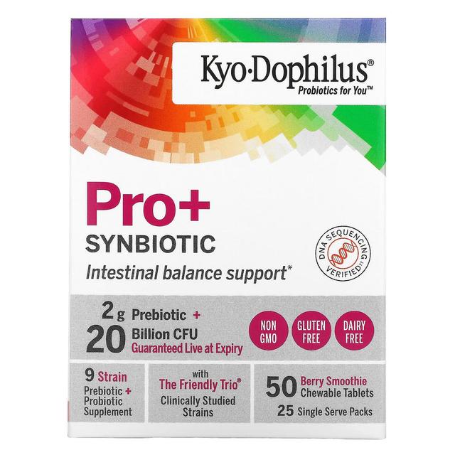 Kyolic, Kyo-Dophilus, Pro+Synbiotic, Beeren-Smoothie, 20 Milliarden KBE, 50 Kautabletten on Productcaster.