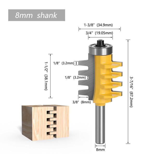 Woodworking Router Bit Professional Engraving Machine Cutter Wood Grooving Tool 8 Shank on Productcaster.