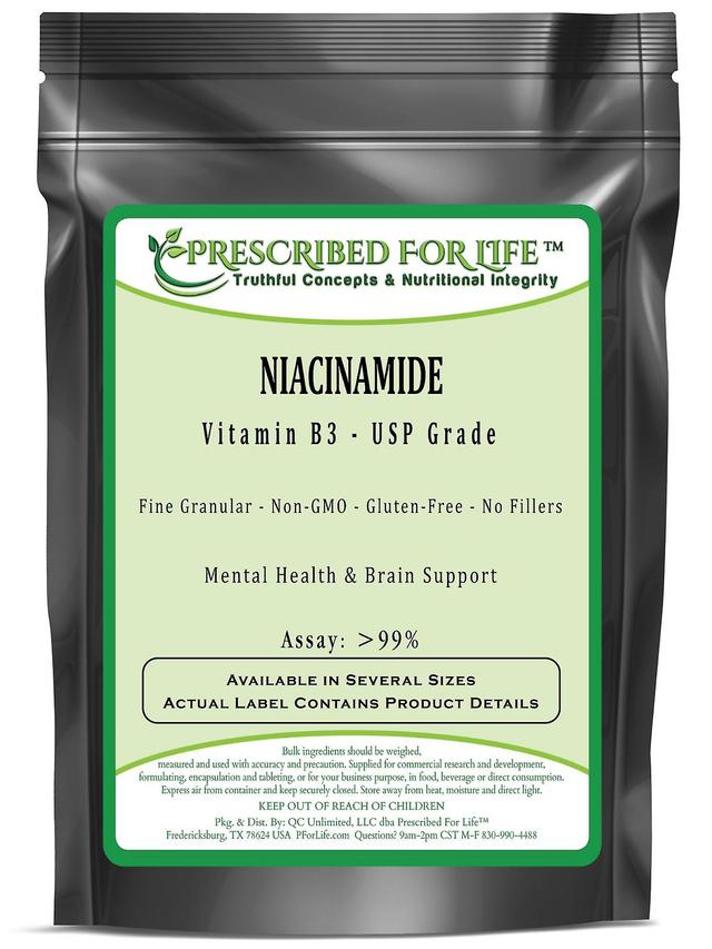 Prescribed For Life Niacinamide B-C-vitamín B3 prášok-jemné granulované USP Grade 1 kg (2.2 lb) on Productcaster.