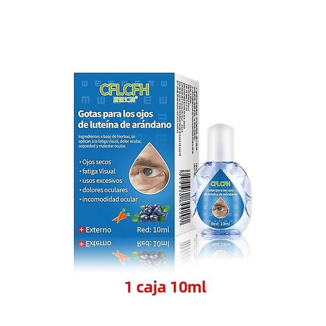 Tib Blueberry Lutein Eye Drops Eyesight Eyes Pain Dry Itchy Fatigue Myopia Improvement Protect Vision Health Care Spanish 1pc 10ml on Productcaster.