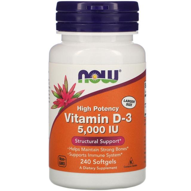 Now Foods, Vitamin D-3, High Potency, 5,000 IU, 240 Softgels on Productcaster.