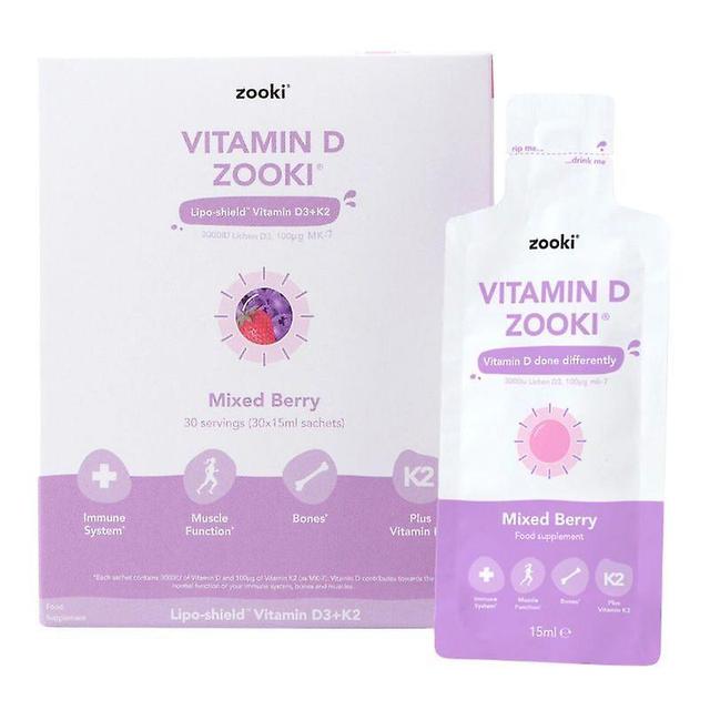 Zooki Liposomal Vitamin D3 & K2 Mixed Berry Sachets 30 on Productcaster.