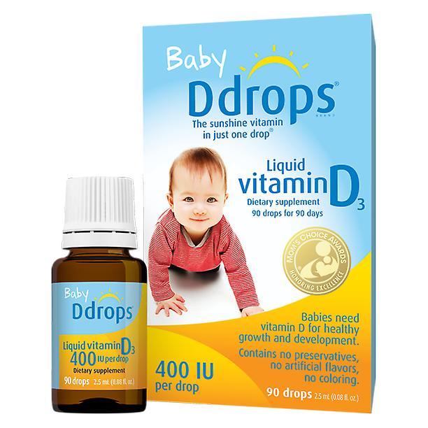 Ddrops baby, liquid vitamin d3, 400 iu, 0.08 fl oz (2.5 ml), 90 drops on Productcaster.