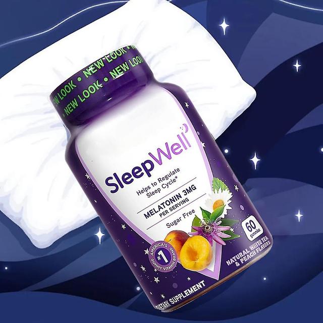 Sleepwell Gummies Supplement Sleep Gummies White Tea Passion Fruit Gummies Melatonin Gummies 60 Gummies Per Packet 3 pcs on Productcaster.