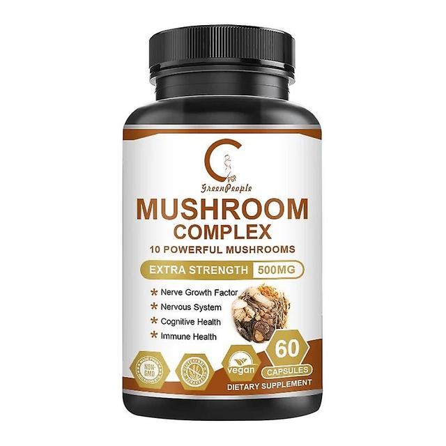 Sofirn GPGP Greenpeople 10 Capsules Mushroom Complex, Ganoderma lucidum Extract Supplement, Coffee Substitute, Energy and Immunity Booster 60pcs on Productcaster.