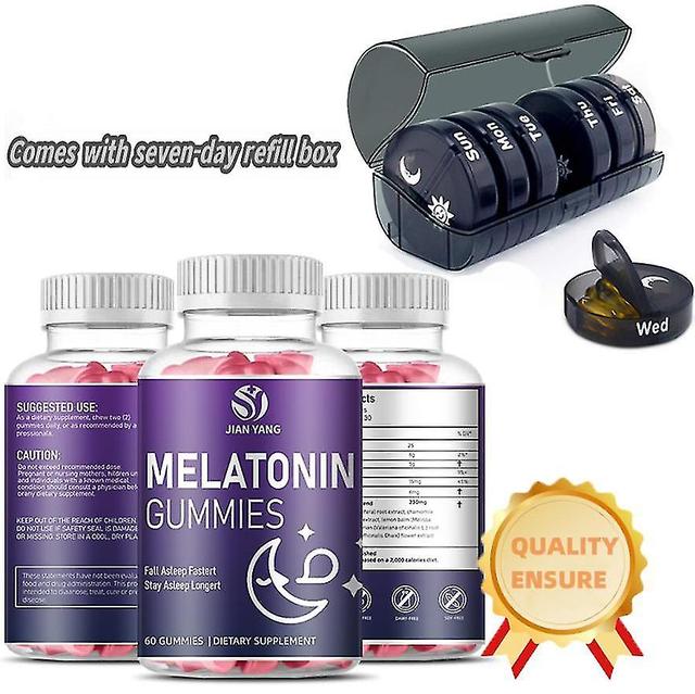 Melatonin Gummies 10 Mg 20 Mg Adults Contains L-theanine, Tryptophan, B6, B12 Extra Strength 1 Tablet 60 Tablets Comes With A 7-day Supplement Box ... on Productcaster.