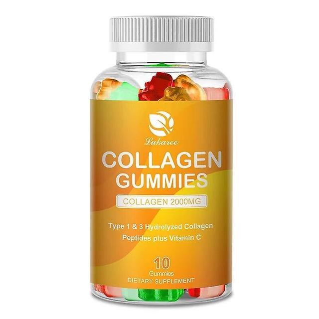 Hikig Collagen Gummies With Biotin VitaminC Hair Growth Skin Care Nail Health Collagen Protein Supplement Kassel Collagen Hair 10PCS on Productcaster.