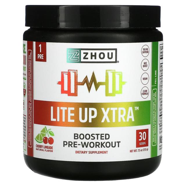 Zhou Nutrition, Lite Up Xtra, Boosted Pre-Workout, Cherry Limeade, 7.5 oz (213 g) on Productcaster.