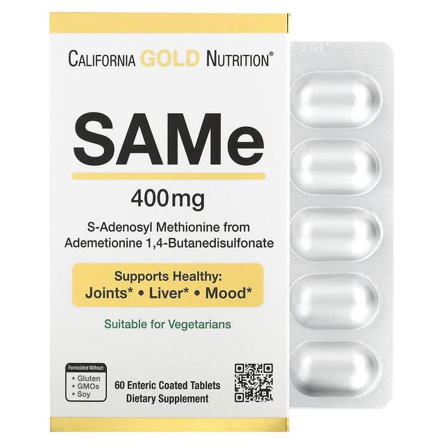 California Gold Nutrition, SAMe (Butanedisulfonate), 400 mg, 60 Enteric Coated Tablets on Productcaster.