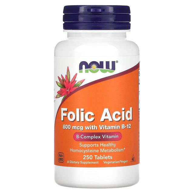 NOW Foods, Folic Acid, 800 mcg, 250 Tablets on Productcaster.