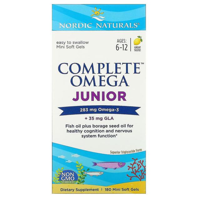 Nordic Naturals, Complete Omega Junior, 6-12-vuotiaat, sitruuna, 180 minipehmeää geeliä on Productcaster.