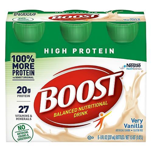 Nestle Healthcare Nutrition Oral Supplement Boost High Protein Very Vanilla Flavor 8 oz. Container Bottle Ready to Use, Count of 24 (Pack of 1) on Productcaster.