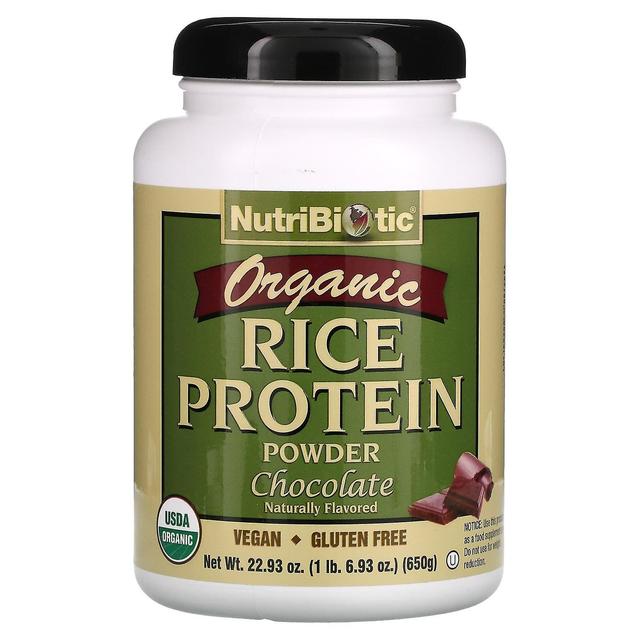 NutriBiotic, Organic Rice Protein Powder, Chocolate, 1 lb 6.93 oz (650 g) on Productcaster.