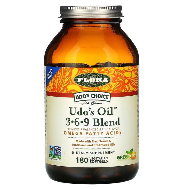 Flora, Udo's Choice, Udo's Oil 3-6-9 Blend, 180 Vegetarian Softgels on Productcaster.