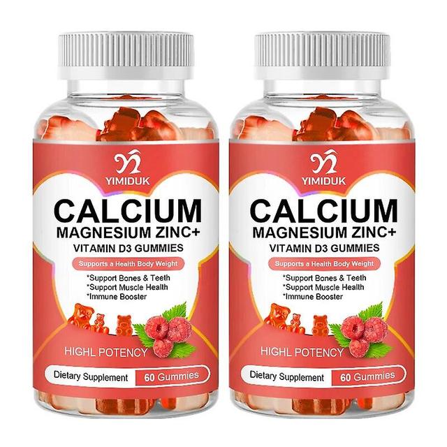 Visgaler Calcium Magnesium Zinc Gummies Vitamin D3 K2 Increase Immune System Function Strong Bones Teeth Heart Nerve Health 2 Bottles on Productcaster.