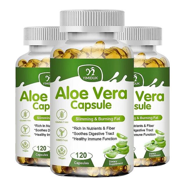 Visgaler Aloe Vera Capsules Fat Burning&cellulite Slimming Pills Promotes Intestinal Motility Slim Body Detox Product 3 Bottles 120 pcs on Productcaster.