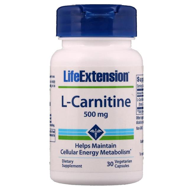 Life Extension, L-Carnitine, 500 mg, 30 Vegetarian Capsules on Productcaster.