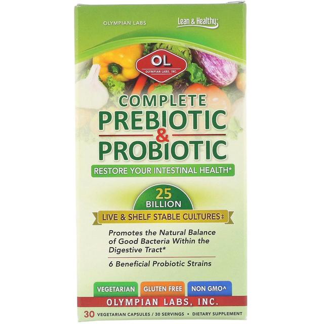 Olympian Labs, Complete Prebiotic & Probiotic, 30 Vegetarian Capsules on Productcaster.