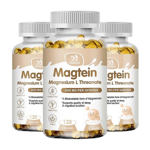 Visgaler Magtein Magnesium L-threonate Capsules, Highly Absorbed Magnesium&enhances Memory, Promotes Brain Health, Improves Sleep Quality 3 Bottles... on Productcaster.