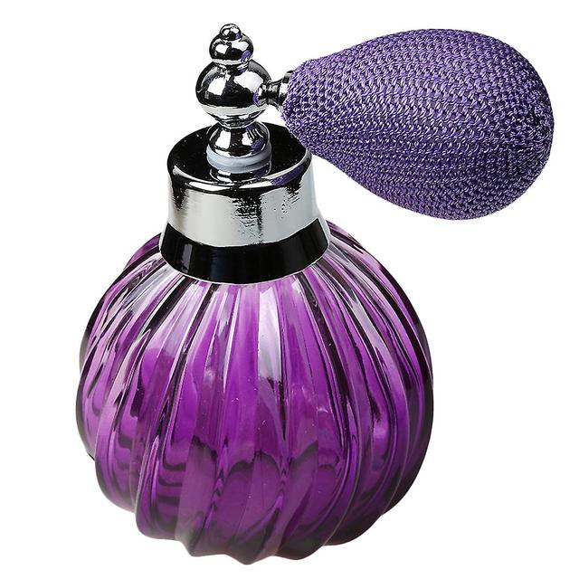 Refillable Glass Perfume Bottle Short Atomizer Perfume Spray 100ml Purple as described on Productcaster.