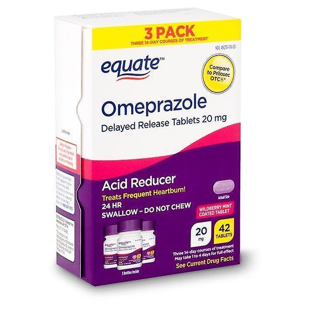 Equate tabletki omeprazolu o opóźnionym uwalnianiu mięty dzikiej 20 mg, 14 liczba, 3 opakowania on Productcaster.