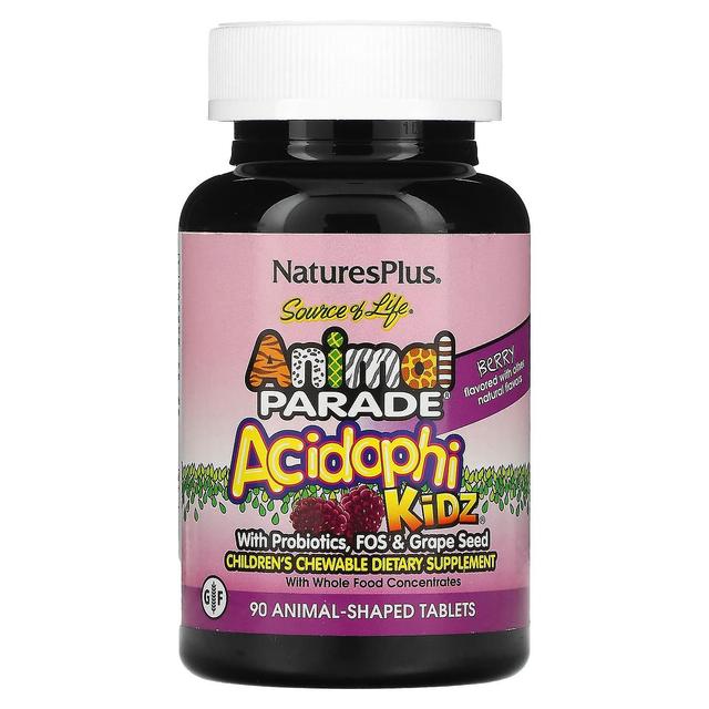 Nature's Plus NaturesPlus, Source of Life, Animal Parade, AcidophiKidz, Children's Chewable, Berry, 90 Animal-Shap on Productcaster.