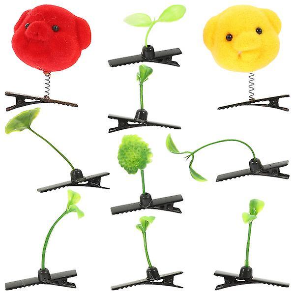 10pcs Women Girls Sprout Flower Grass Hair Clip Hairpin Headwear (random Pattern) As Shown on Productcaster.