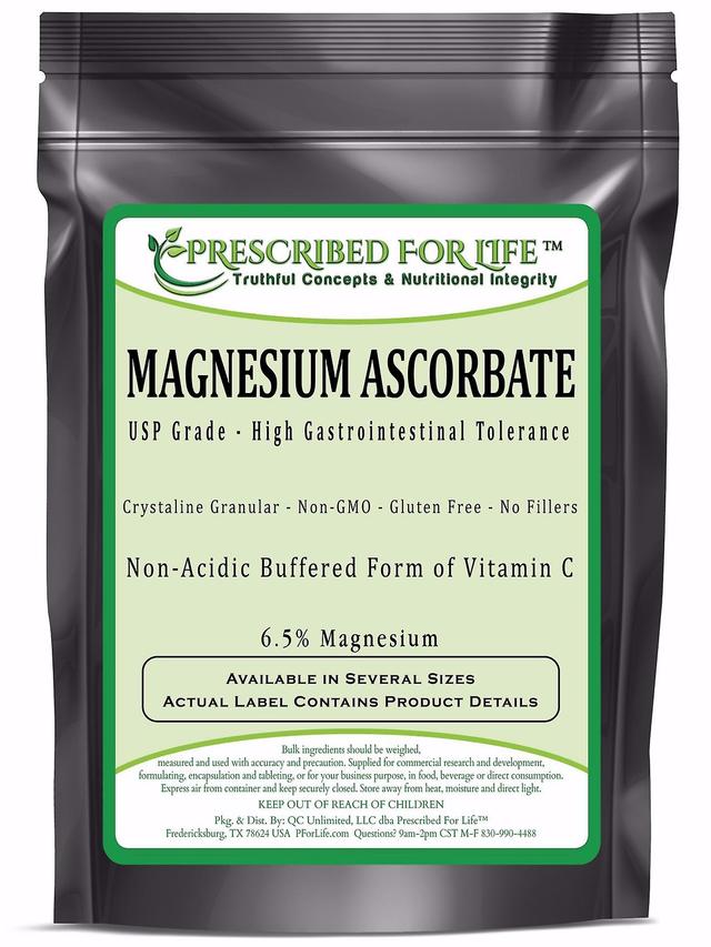 Prescribed For Life Ascorbate de magnésium-poudre cristalline naturelle USP tamponnée de vitamine C-6,5% mg 1 kg (2.2 lb) on Productcaster.