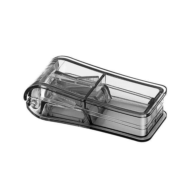 Clear Pills Cutting Container With Separate Compartment Durable Pills Cutter Black on Productcaster.