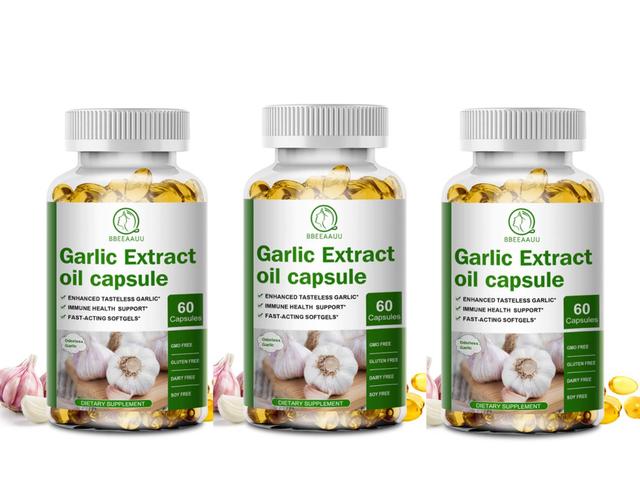 Visgaler Powerful Odor-free Garlic Extract Capsule Immune And Cardiovascular Support Increase Glutathione Level Cellular Detox 3bottle x60pcs on Productcaster.