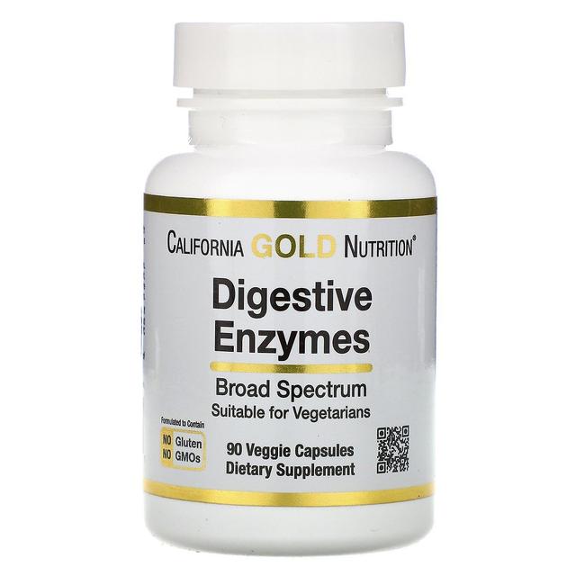 California Gold Nutrition, Digestive Enzymes, Broad Spectrum, 90 Veggie Capsules on Productcaster.