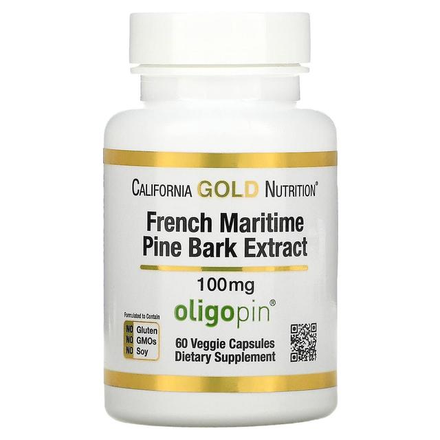 California Gold Nutrition, Extrato de casca de pinheiro marítimo francês, Oligopin, 100 mg, 60 cápsulas vegetais on Productcaster.