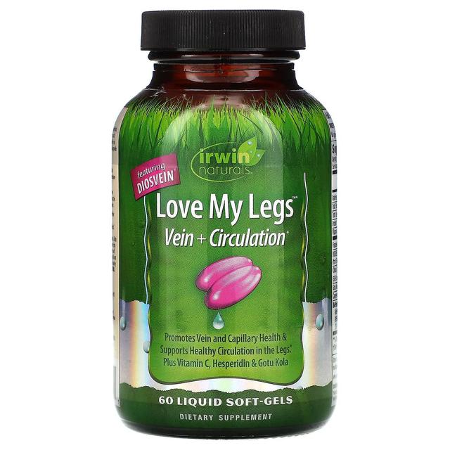 Irwin Naturals, Love My Legs, laskimo + verenkierto, 60 nestemäistä pehmeää geeliä on Productcaster.