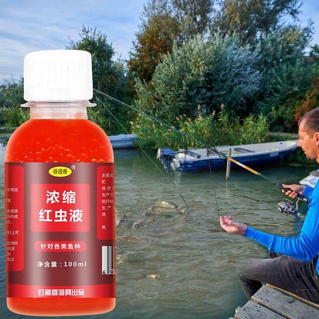 Flye Fishing Liquid Strong Fish Attractant Concentrated Red Worm Liquid Bait Additive Red Worm Concentrate Liquid 100ml Flye4145 Free Size on Productcaster.