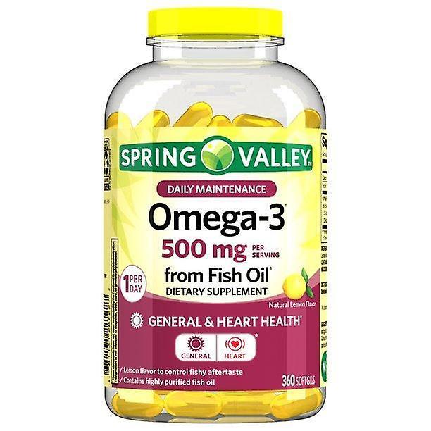 Spring valley omega-3 fish oil† softgels, 500 mg, 360 count on Productcaster.