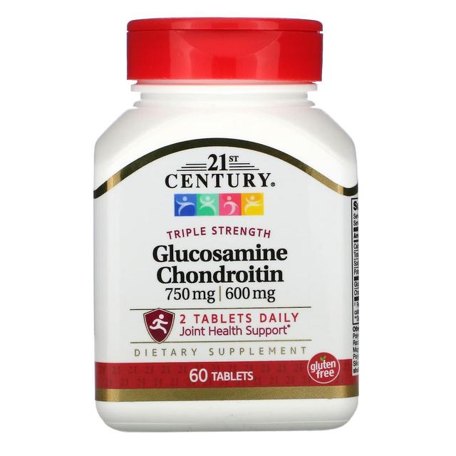 21st Century, Glucosamine / Chondroitin, Triple Strength, 750 mg / 600 mg, 60 Tablets on Productcaster.