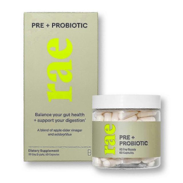 Rae pre + probiotico integratore alimentare capsule per la salute dell'intestino, 60 ea on Productcaster.