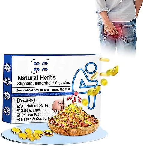 unbrand Natural Herbal Strength Hemorrhoid Capsules, Natural Hemorrhoid Relief Capsules, Fast Hemorrhoid Treatment 1 Box-7pcs on Productcaster.