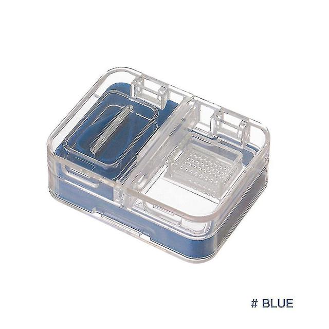 4 in 1 Multifunktionale Pillenbox Tablettenschneider Schleifen Medizin Pillen Halter Wasserdichte Vitamine Behälter Tablette Cutter Divider Blau - on Productcaster.