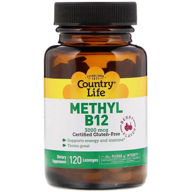 Country Life, Methyl B12, Beere, 3.000 mcg, 120 Lutscher on Productcaster.