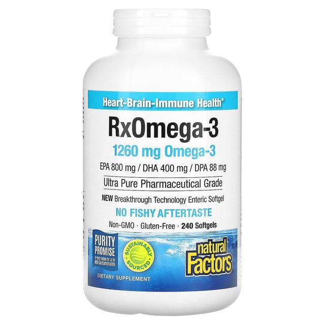 Natural Factors Fatores Naturais, Rx Omega-3, 630 mg, 240 Cápsulas gelatinosas on Productcaster.