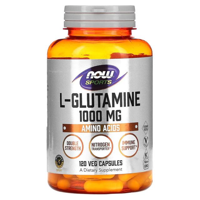 NOW Foods, Sports, L-Glutamine, Double Strength, 1,000 mg, 120 Veg Capsules on Productcaster.