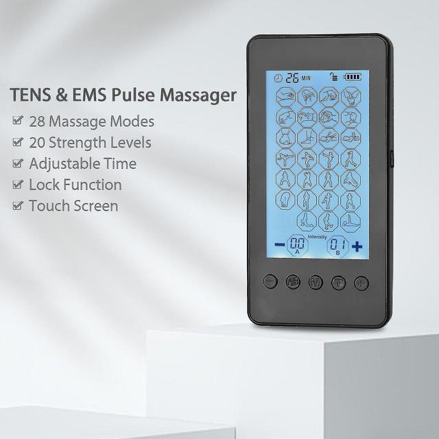 Massar Recharable Tens Dual-chl Ems Stimulator 28-mode Pulse Massar With 20 S/touch Screen Eu plug on Productcaster.