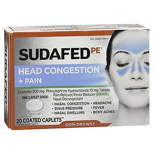 Sudafed PE Sudafed PE Head Congestion + Pain Coated Caplets, 20 vardera (förpackning med 1) on Productcaster.