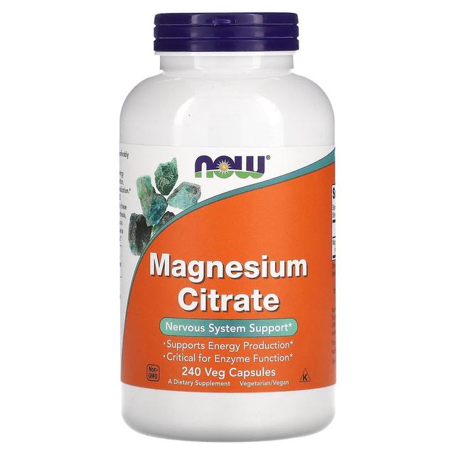 NOW Foods, Magnesium Citraat, 240 Veg Capsules on Productcaster.