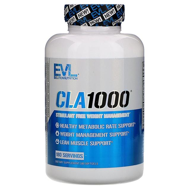 EVLution Nutrition, CLA1000, Controle de Peso Livre de Estimulantes, 180 Cápsulas de Gelatina Gelatina Suave on Productcaster.