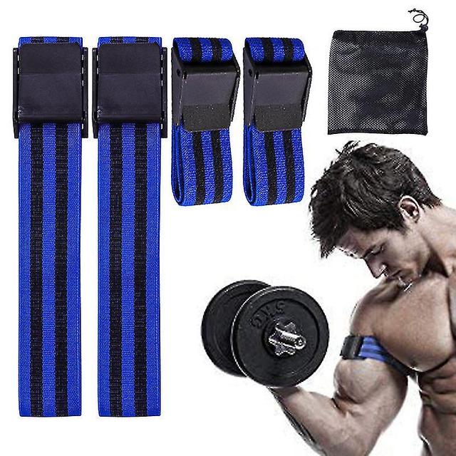 Dhfey Blood Flow Restriction Bands For Training Arms And Legs - Kaatsu Inspired, Revolutionary Effective For Increased Muscle Growth And Pump Blue on Productcaster.