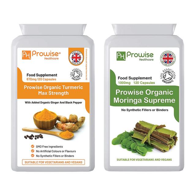 Prowise Healthcare Curcuma Organica + Moringa Supreme | Adatto a vegetariani e vegani | Made In UK di Prowise on Productcaster.