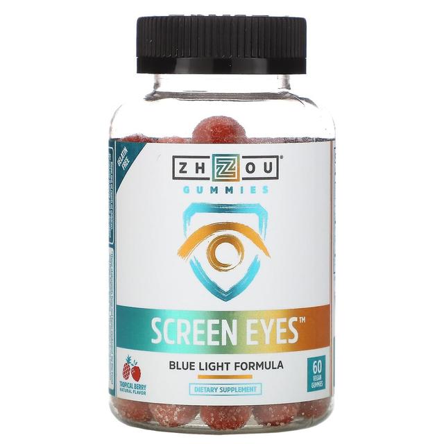 Zhou Nutrition, Screen Eyes, Tropical Berry, 60 Vegan Gummies on Productcaster.